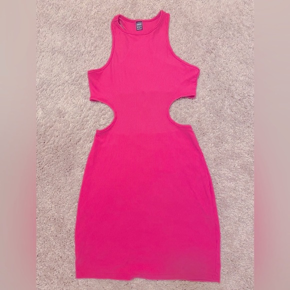 💥HP💥BODYCON Mini HALTER DRESS Pink size small NWOT - Picture 7 of 9